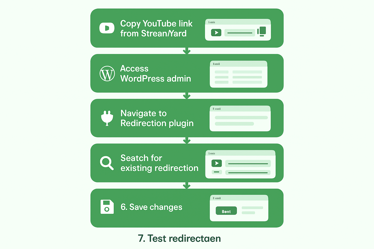 Fluxograma de redirecionamento WordPress